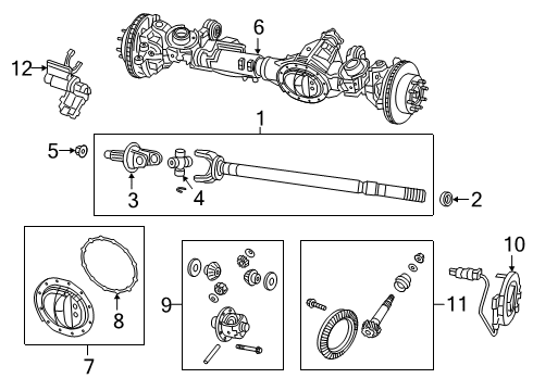 2021 Ram 2500 Front Axle & Carrier Axle-Front Complete Diagram for 68293585AD