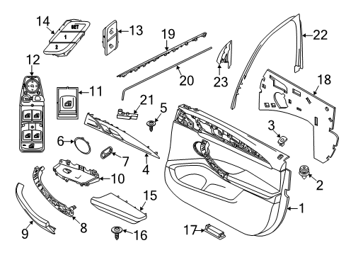 2020 BMW X3 Rear Door Right System Latch Diagram for 51227473150