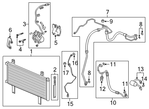 2019 Honda Insight A/C Condenser, Compressor & Lines COMPRESSOR ASSY. Diagram for 38800-6L2-A01