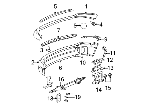 2007 Dodge Ram 1500 Front Bumper Air Dam Diagram for 55077337AD