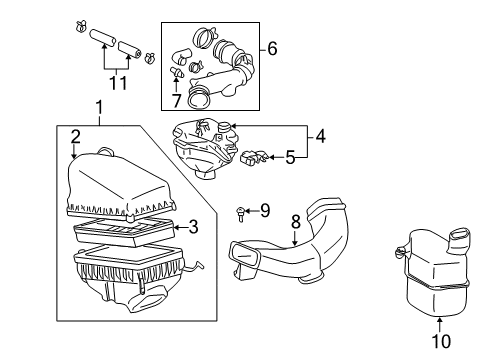 1999 Toyota Camry Filters Resonator, Intake Air Diagram for 17893-74380