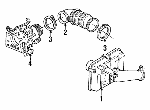1992 Buick LeSabre Air Intake Throttle Body Kit Diagram for 25536992