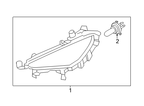 2013 Hyundai Elantra Coupe Bulbs Front Driver Side Fog Light Assembly Diagram for 92201-3X520