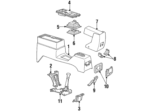 1989 Chevrolet Cavalier Floor Console Boot-Manual Transmission Control Lever Diagram for 22553175
