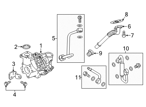 2019 Chevrolet Express 2500 Turbocharger Water Outlet Pipe Diagram for 24586932
