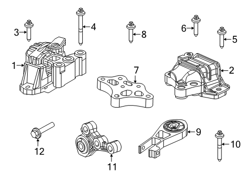 2021 Jeep Compass Engine & Trans Mounting Bracket-Transmission Mount Diagram for 68253044AB