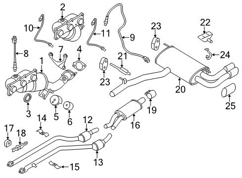 2011 BMW X3 Powertrain Control Heat Resistant Plate Diagram for 18403412867