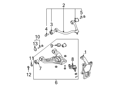 2006 Kia Sorento Front Suspension Components, Lower Control Arm, Upper Control Arm, Stabilizer Bar Plate-Cam, B Diagram for 542233E100