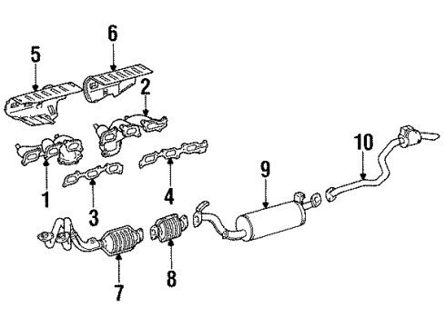 1995 Toyota Land Cruiser Exhaust Components Heat Shield Diagram for 17167-66040