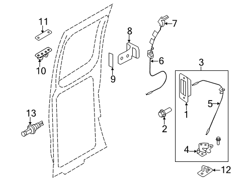 2014 Ford E-350 Super Duty Hardware Latch Assembly Diagram for AC2Z-15264A01-A