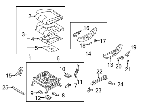 2020 Hyundai Palisade Power Seats Switch Assembly-Power FR Seat LH Diagram for 88070-S2060-MRS