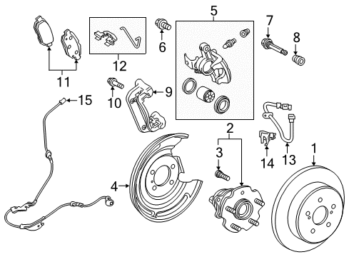 2018 Toyota Corolla iM Rear Brakes ABS Sensor Wire Diagram for 89516-12160