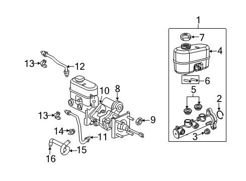 2011 Ram 3500 Hydraulic System Reservoir-Brake Master Cylinder Diagram for 68054878AC