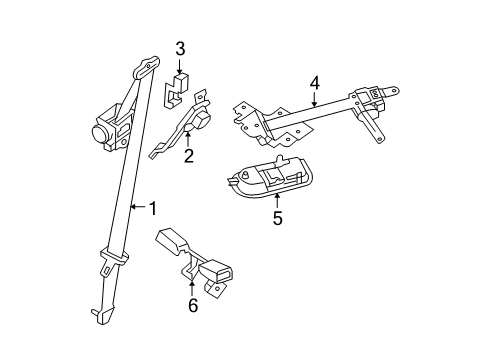 2005 Nissan Xterra Seat Belt Rear Seat Buckle Belt Assembly Right Diagram for 88842-EA084