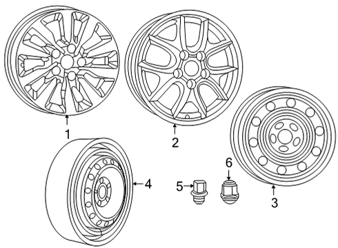 2021 Chrysler Pacifica Wheels ALUMINUM Diagram for 7BB67WASAA