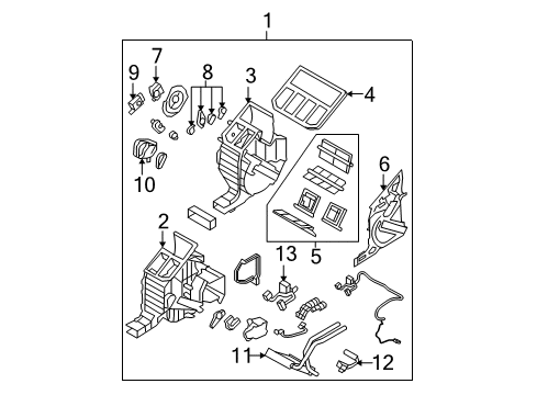 2007 Kia Sorento Heater Core & Control Valve Core Assembly-Heater Diagram for 972273E260