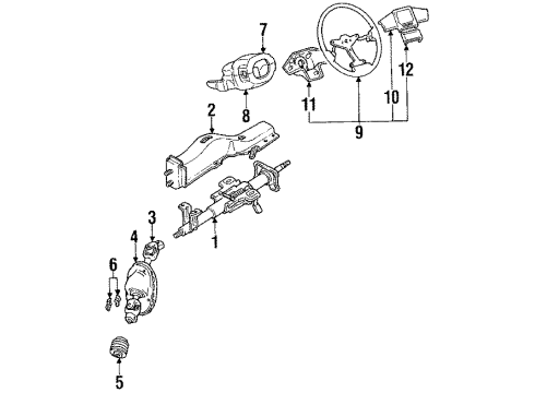 1990 Hyundai Sonata Steering Column & Wheel, Steering Gear & Linkage Switch Assembly-Wiper & Washer Diagram for 93420-33001