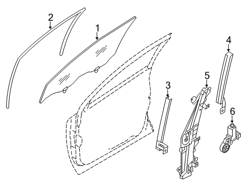 2020 Nissan Rogue Sport Front Door Glass Run Rubber-Front Door, LH Diagram for 80331-6MA0A