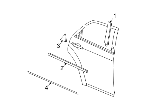 2005 Dodge Magnum Exterior Trim - Rear Door Molding-Rear Door Diagram for 5179251AB