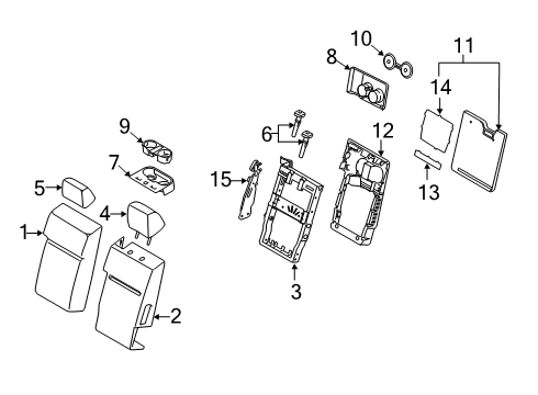 2019 Ford F-150 Front Seat Components Cup Holder Diagram for JL3Z-1813562-AB