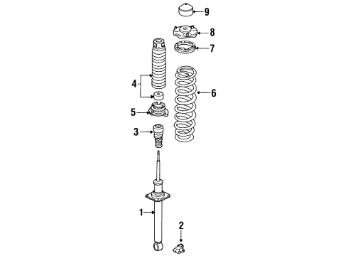 1992 Acura Legend Shocks & Components - Rear Bolt A, Shock Absorber Bracket Diagram for 90171-SP0-000