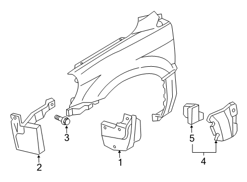 2008 Honda Pilot Exterior Trim - Fender Reinforcement, L. FR. Splash Guard Diagram for 74460-S9V-A00