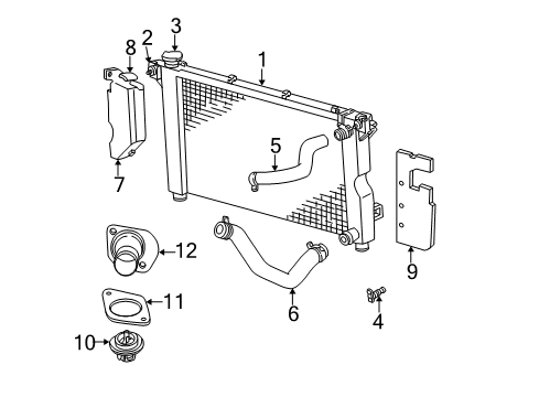 2003 Chrysler Voyager Radiator & Components Connector-Water Outlet Diagram for 4781489AA