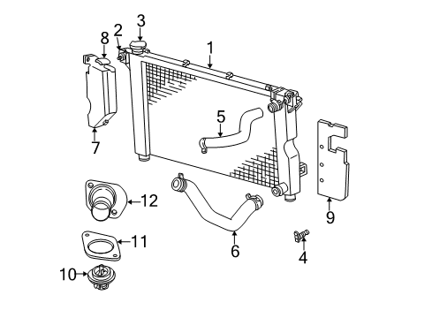 2003 Chrysler Voyager Radiator & Components Hose-Radiator Inlet Diagram for 4881147AE