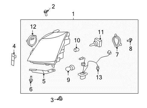2013 Cadillac CTS Headlamps Headlamp Assembly Diagram for 22755334