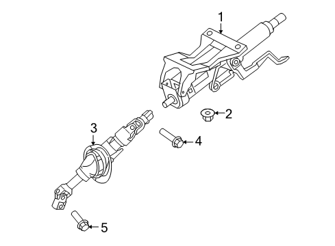 2013 GMC Terrain Steering Column, Steering Wheel & Trim Steering Column Diagram for 23342825