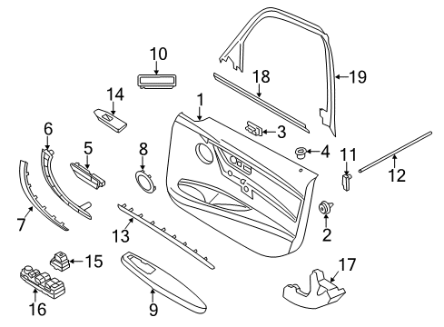 2013 BMW 320i xDrive Front Door Door Handle Lighting, Left Diagram for 63177277447