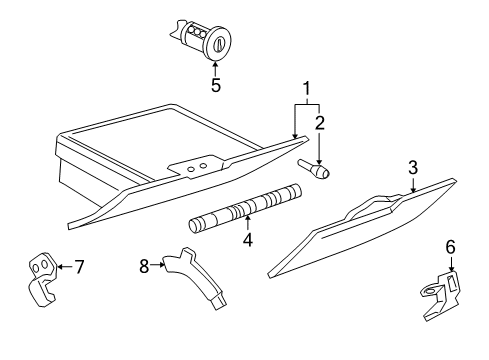 2005 Cadillac SRX Glove Box Stop Diagram for 25728922