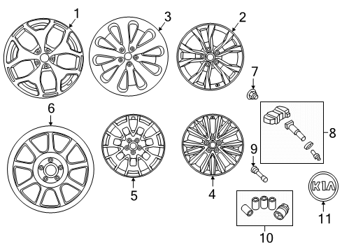 2021 Kia Telluride Wheels Wheel Assembly-Aluminium Diagram for 52910S9100