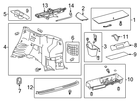 2018 Toyota Highlander Interior Trim - Rear Body Hook Diagram for 09115-0E010