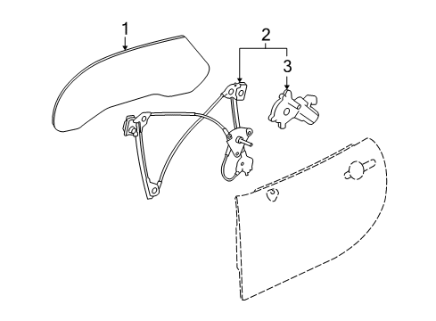 2009 Saturn Sky Door & Components Door Glass Diagram for 20793260