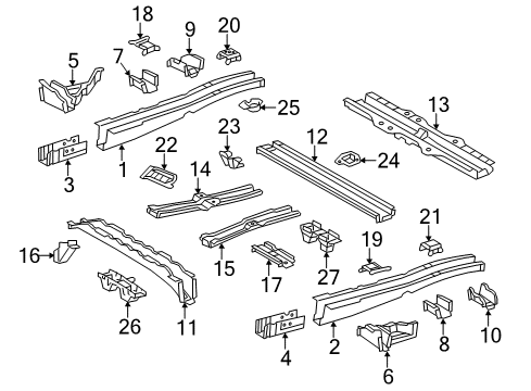 2017 Toyota Sienna Rails & Components Mount Bracket Diagram for 57022-08010