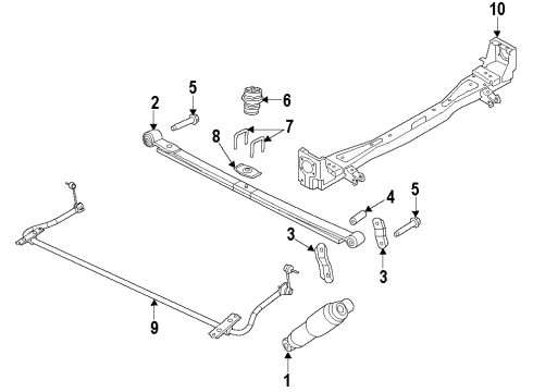 2014 Ram ProMaster 2500 Rear Axle, Stabilizer Bar, Suspension Components Rear Leaf Spring Diagram for 68188872AB