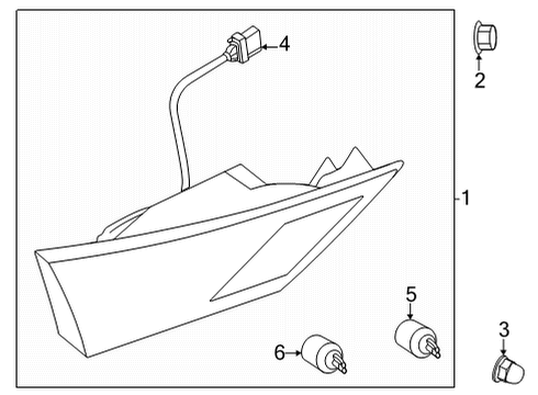 2021 Nissan Sentra Bulbs Combination Lamp Assy-Rear, LH Diagram for 26555-6LB5A