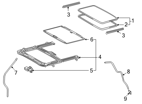 2004 Scion xA Sunroof Sunshade Diagram for 63306-52080-B0