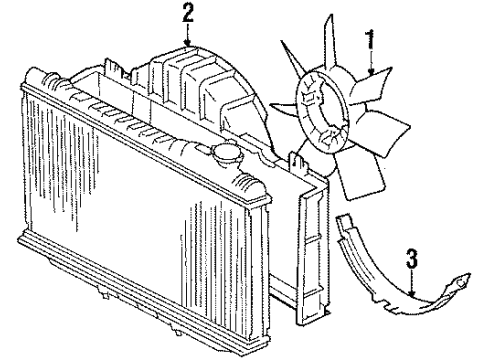1985 Toyota Cressida Cooling System, Radiator, Water Pump, Cooling Fan SHROUD, Fan Diagram for 16712-41070