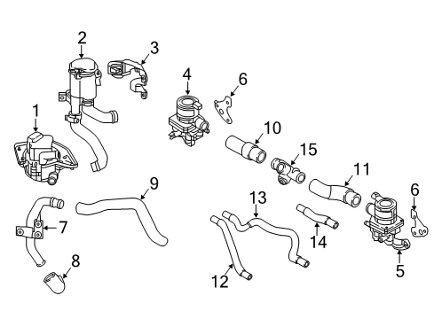 2021 Nissan GT-R Secondary Air Injection System Hose-Air Diagram for 14860-JF02B