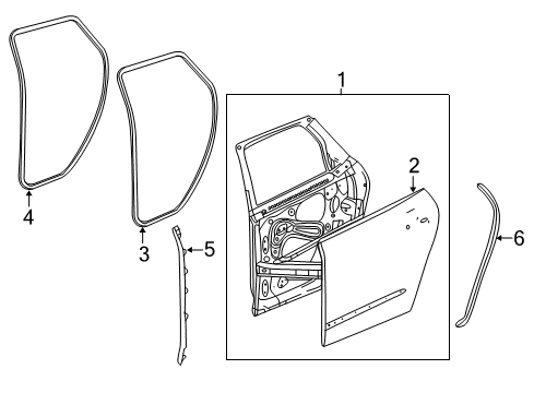 2020 Buick Enclave Rear Door Weatherstrip On Body Diagram for 84738262