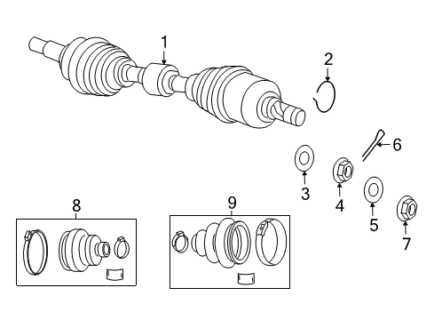 2017 Jeep Compass Drive Axles - Front Axle Half Shaft Right Diagram for 5105649AF