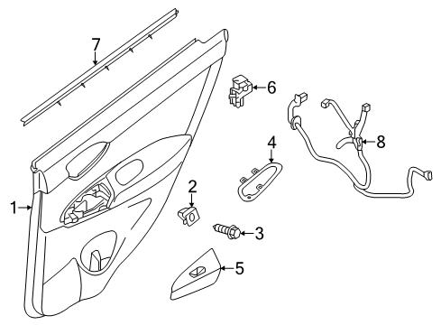 2014 Nissan Sentra Rear Door Seal-Rear Door Inside, LH Diagram for 82835-3SG0A