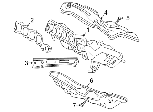 2020 Toyota Avalon Exhaust Manifold Exhaust Manifold Stay Diagram for 17118-25010