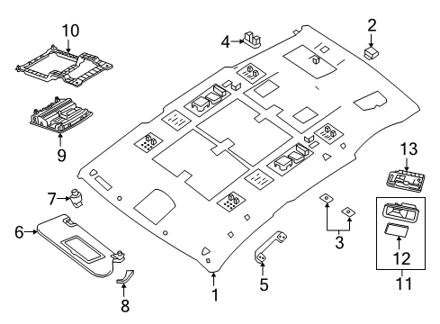 2018 Nissan Murano Interior Trim - Roof Lamp Assy-Personal Diagram for 26460-3GH0A