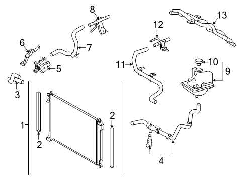 2016 Lexus NX200t Intercooler Bracket Sub-Assy, Water Pump Diagram for 16021-36010