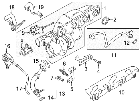 2017 BMW X5 Turbocharger Gasket Ring Diagram for 07119905041