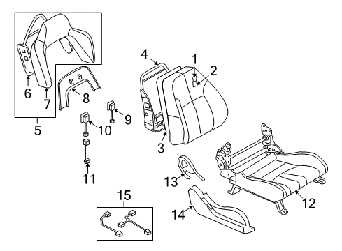 2008 Nissan 350Z Front Seat Components Cushion Complete-Front Seat RH Diagram for 873A2-CF42D