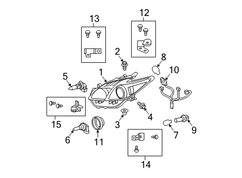 2015 Toyota Prius Headlamps Composite Assembly Diagram for 81145-47403